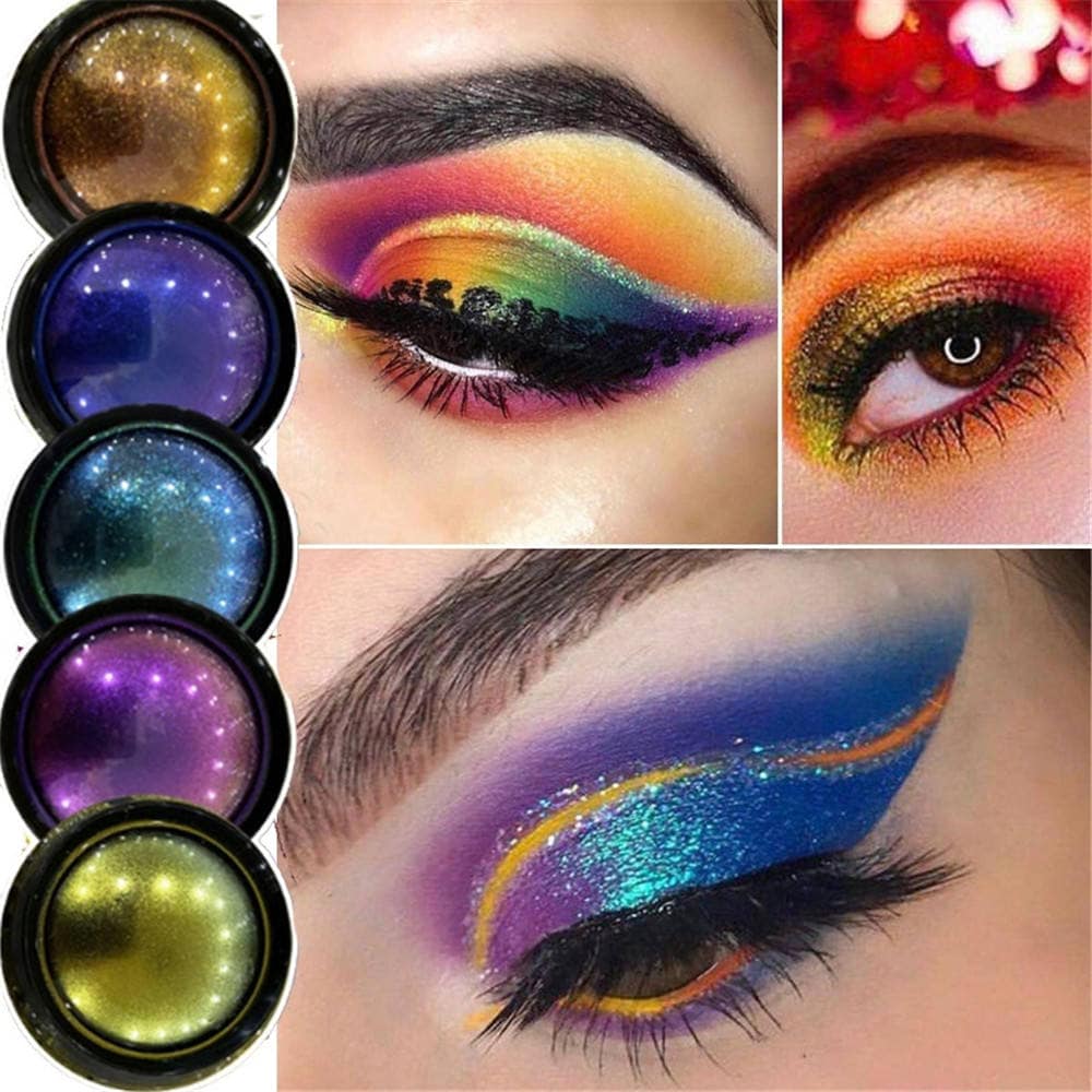 Lilywild Professional Makeup Silver Chameleon Eye Shadow Powder Dry Pressed Glitter Shimmer for Fair and Dark Skin Tones - Image 2