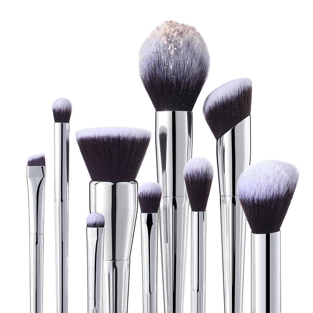 Lilywild New Wholesale Christmas Ornaments Private Label Pro 13pcs Silver Makeup Brush Gift Set Women Makeup Brush - Image 7