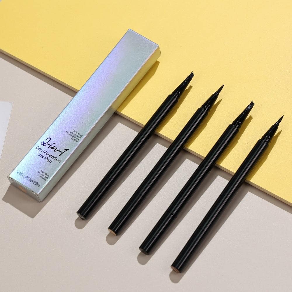 2 in 1 Liquid Eye Brow Pen Organic Makeup Waterproof Natural Private Label Fine Eyebrow Pen and Eye Liner - Image 2