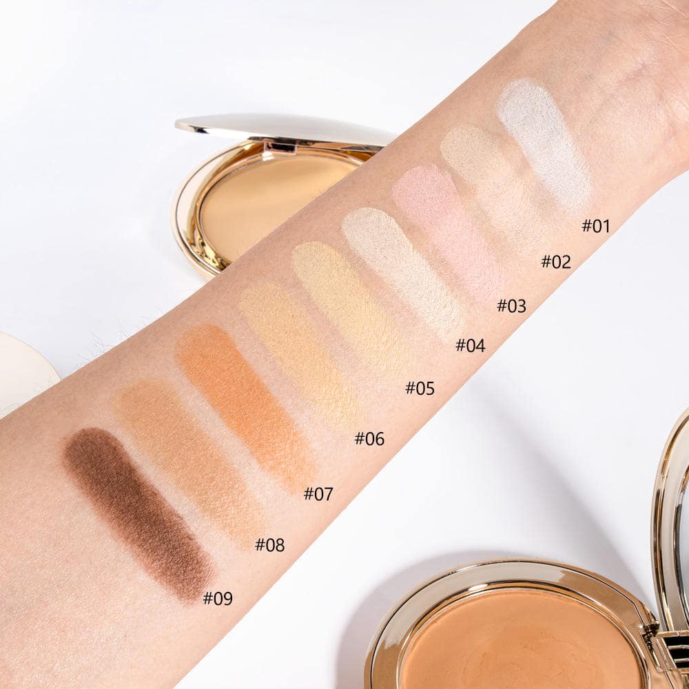 Lilywild Long Lasting Custom Logo Pressed Gold Compact Waterproof Matte Oil Control Blurring Makeup Setting Powder Private Label - Image 6