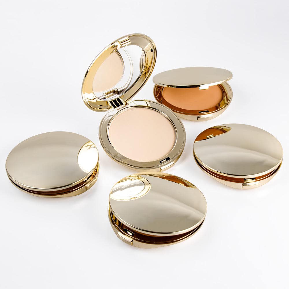 Lilywild Long Lasting Custom Logo Pressed Gold Compact Waterproof Matte Oil Control Blurring Makeup Setting Powder Private Label - Image 3