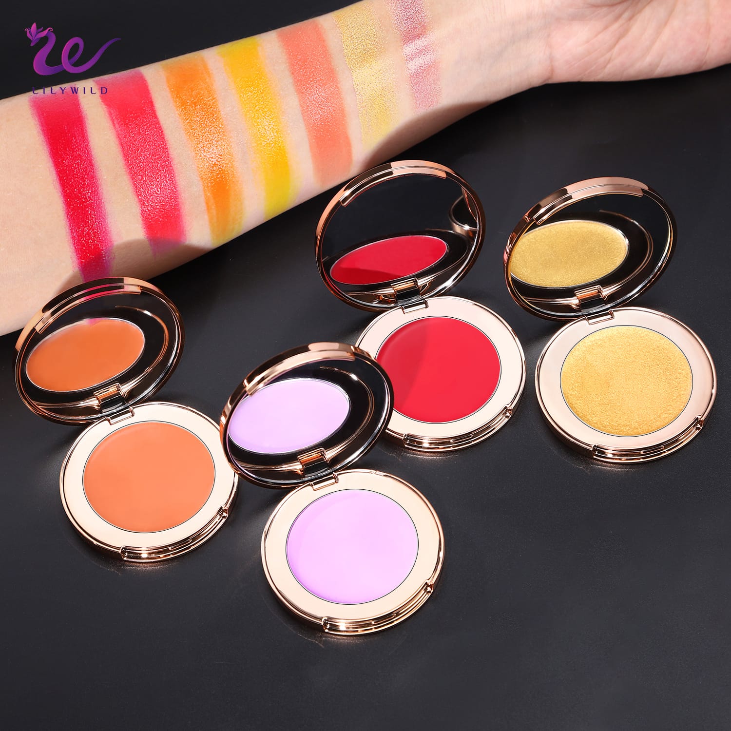 Lilywild New Make up Products Blush Organic High Quality Single Orange High Pigmented Face Powder Blush - Image 3