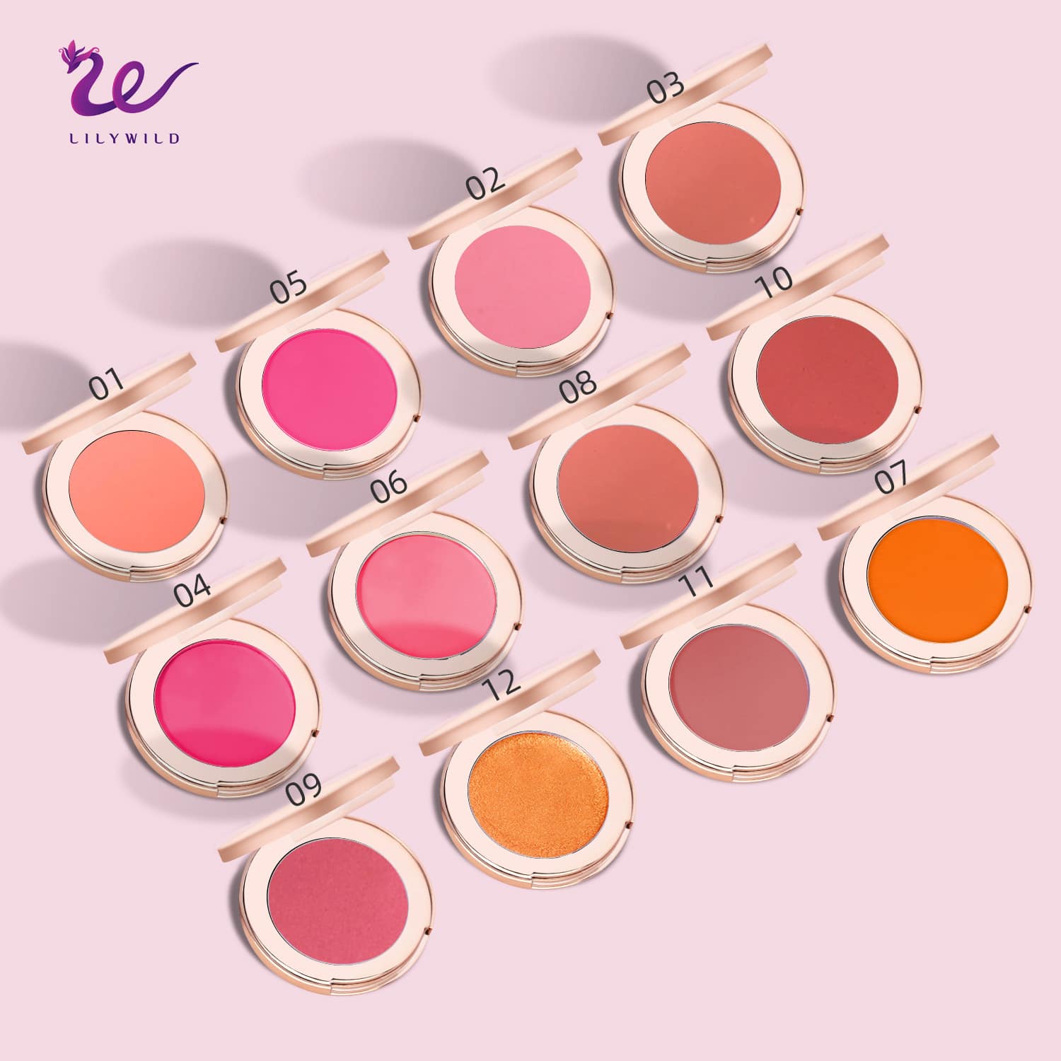 Lilywild New Make up Products Blush Organic High Quality Single Orange High Pigmented Face Powder Blush - Image 6