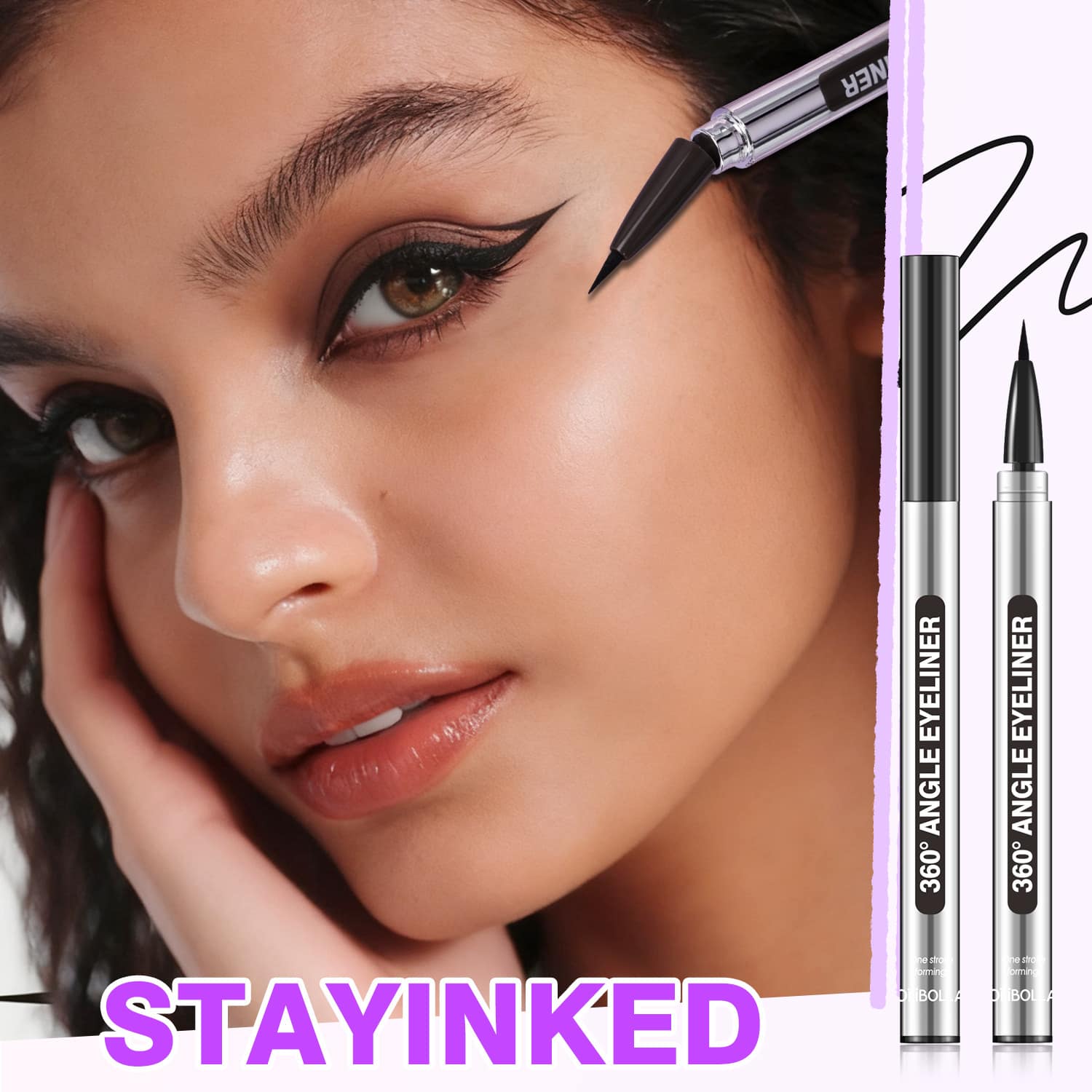 Cross-border Bestseller Eye 360 Rotating Tip Waterproof Eyeliner Pen Long-lasting Color Non-fading Semi-permanent Liquid