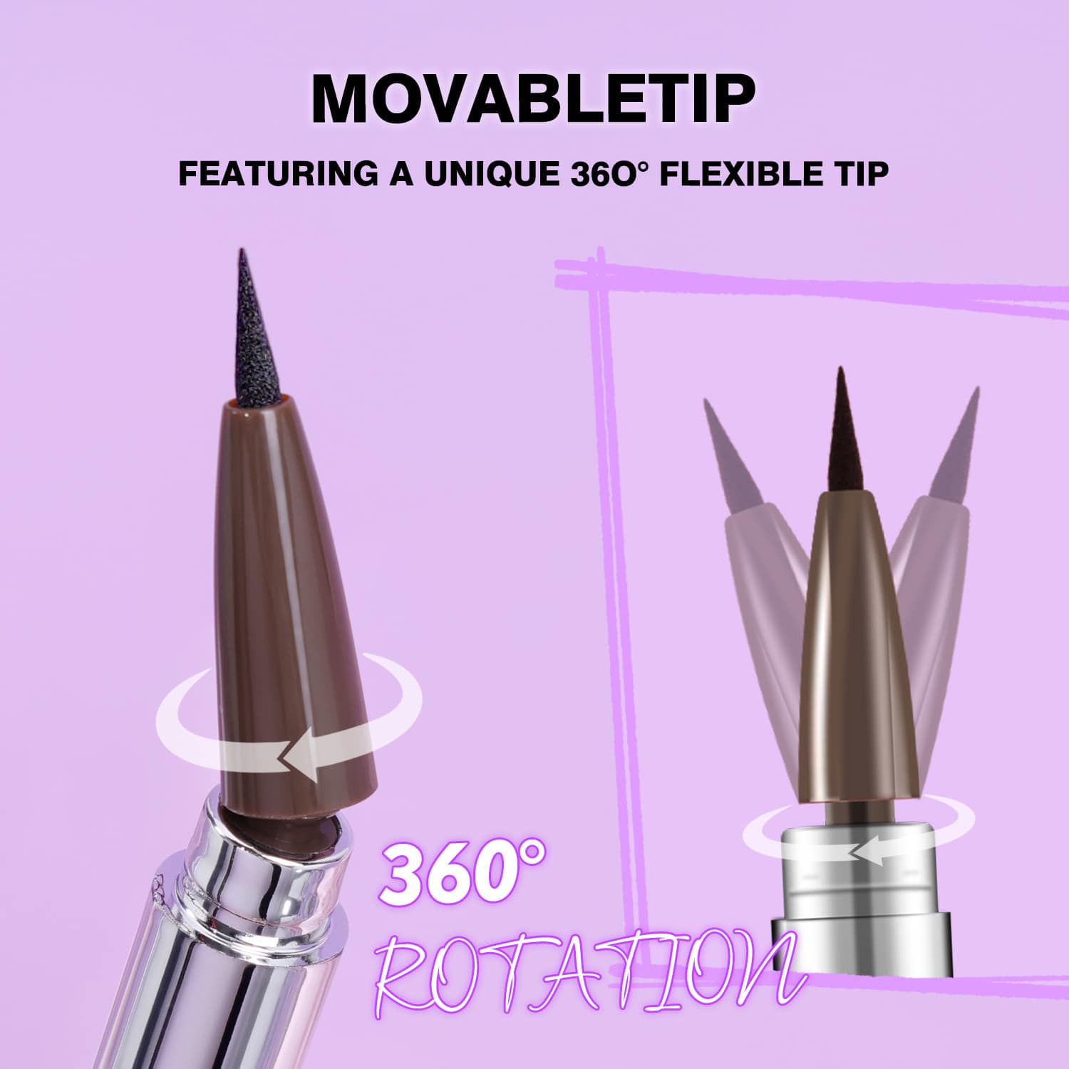 Cross-border Bestseller Eye 360 Rotating Tip Waterproof Eyeliner Pen Long-lasting Color Non-fading Semi-permanent Liquid - Image 4