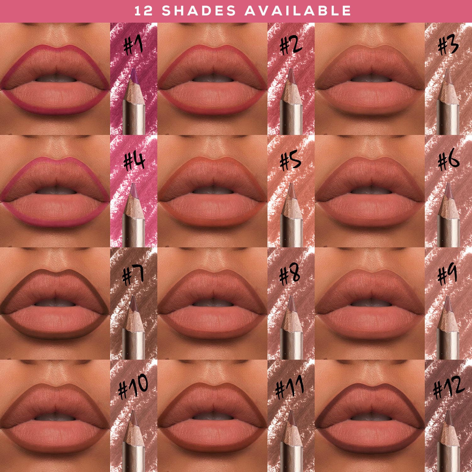 Lilywild Wholesale Luxury Gold Dark Brown Private Label Peel Off Transfer Proof Vegan Waterproof Smooth Creamy Custom Lip Liners - Image 6