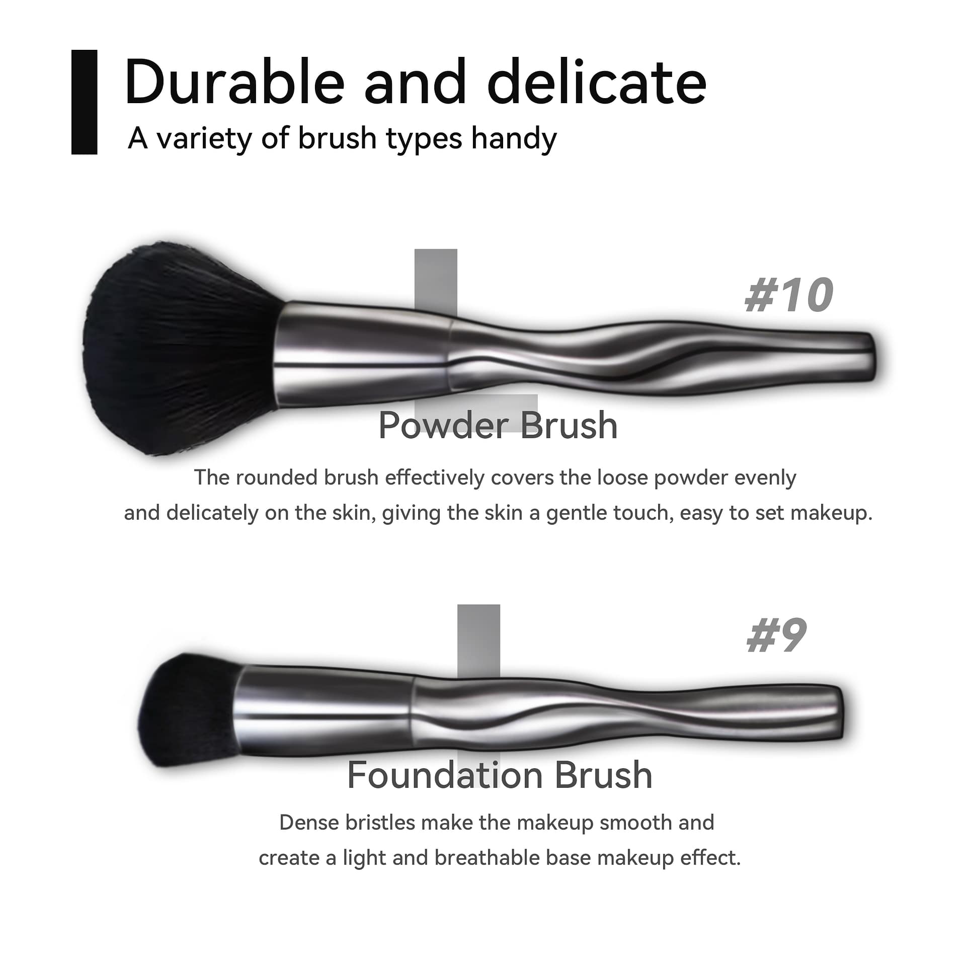 Luxury Complete 8 Pieces Professional Makeup Brush Set Private Label Custom Logo Blue Make up Brushes With Brass Ferrule - Image 2