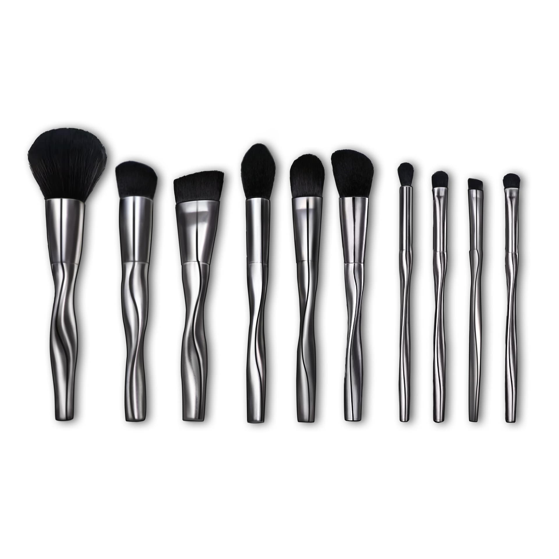 Luxury Complete 8 Pieces Professional Makeup Brush Set Private Label Custom Logo Blue Make up Brushes With Brass Ferrule - Image 3