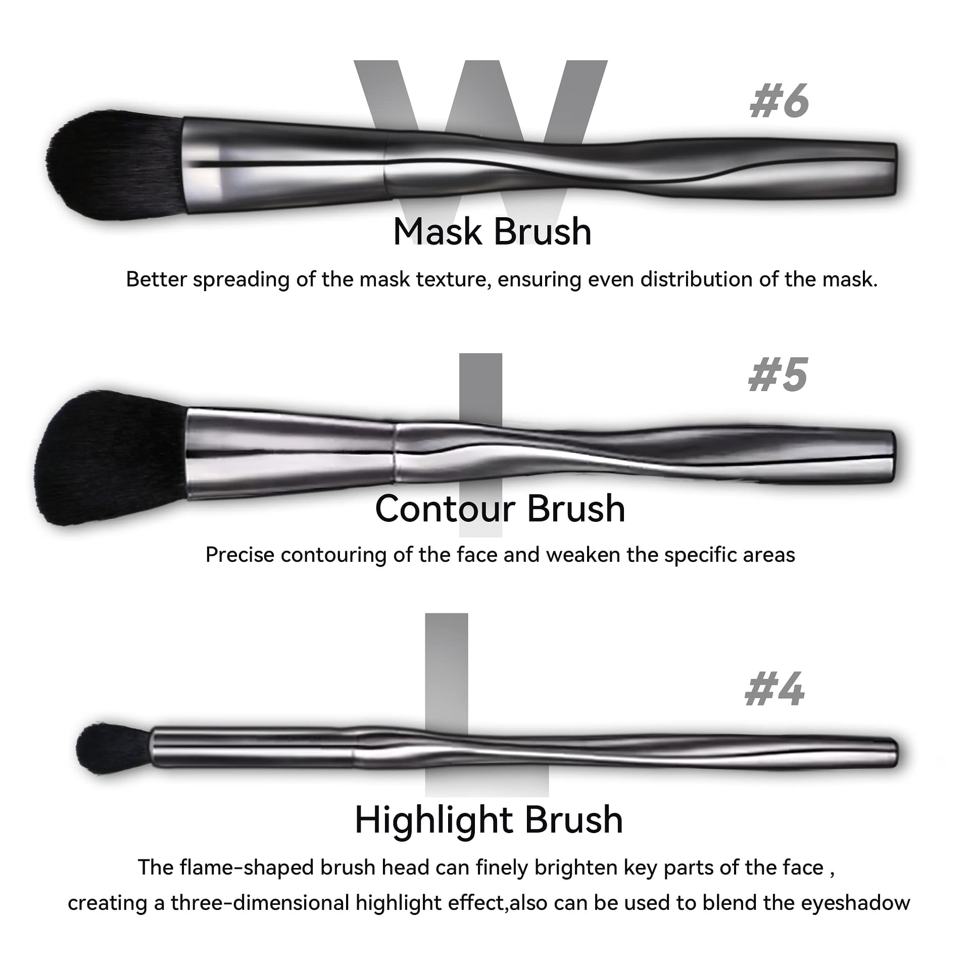 Luxury Complete 8 Pieces Professional Makeup Brush Set Private Label Custom Logo Blue Make up Brushes With Brass Ferrule - Image 4