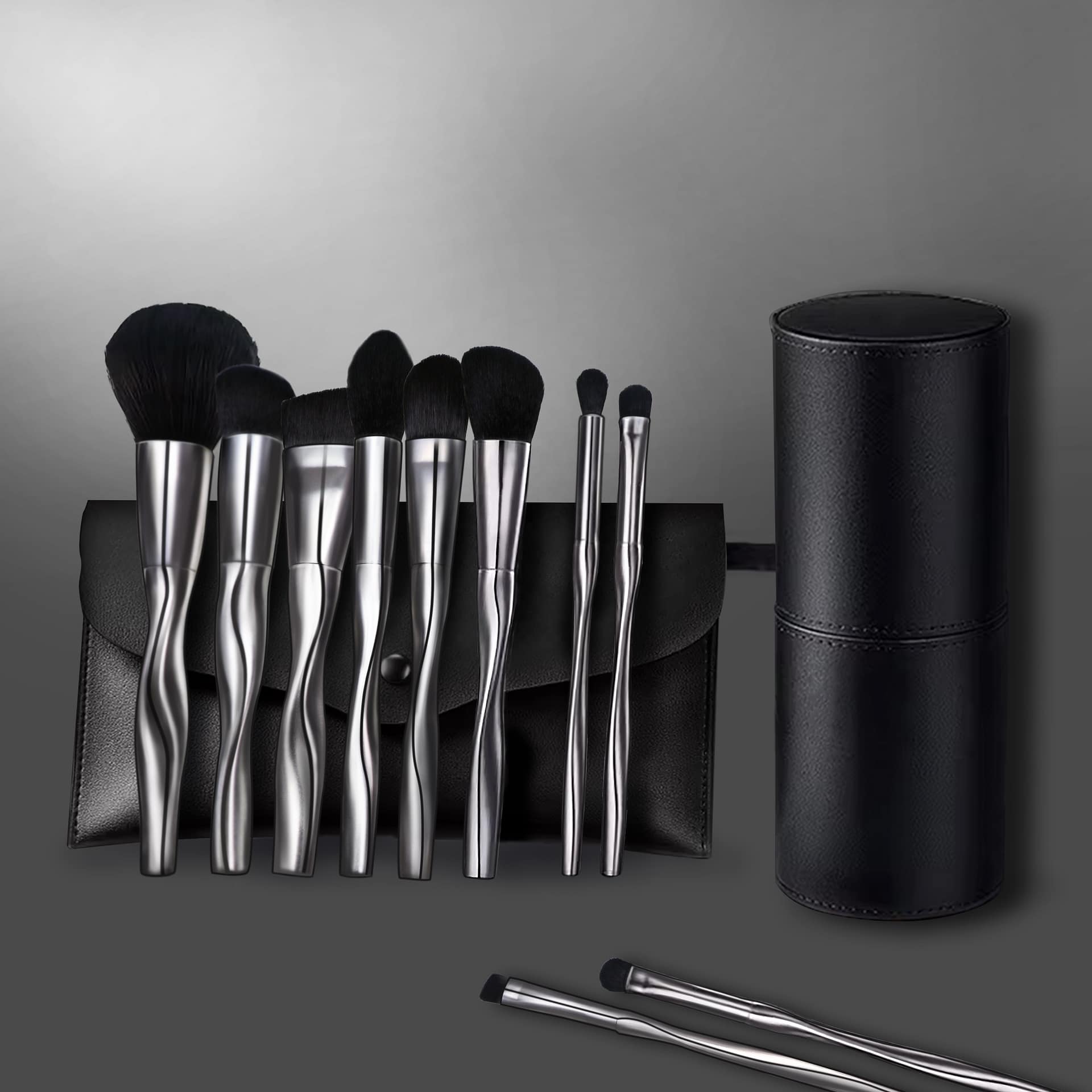 Nuoyou High Quality 10 Piece Professional Makeup Brush Set Full Face Kit Angular Blush Synthetic Hair for Foundation and Eyes - Image 5