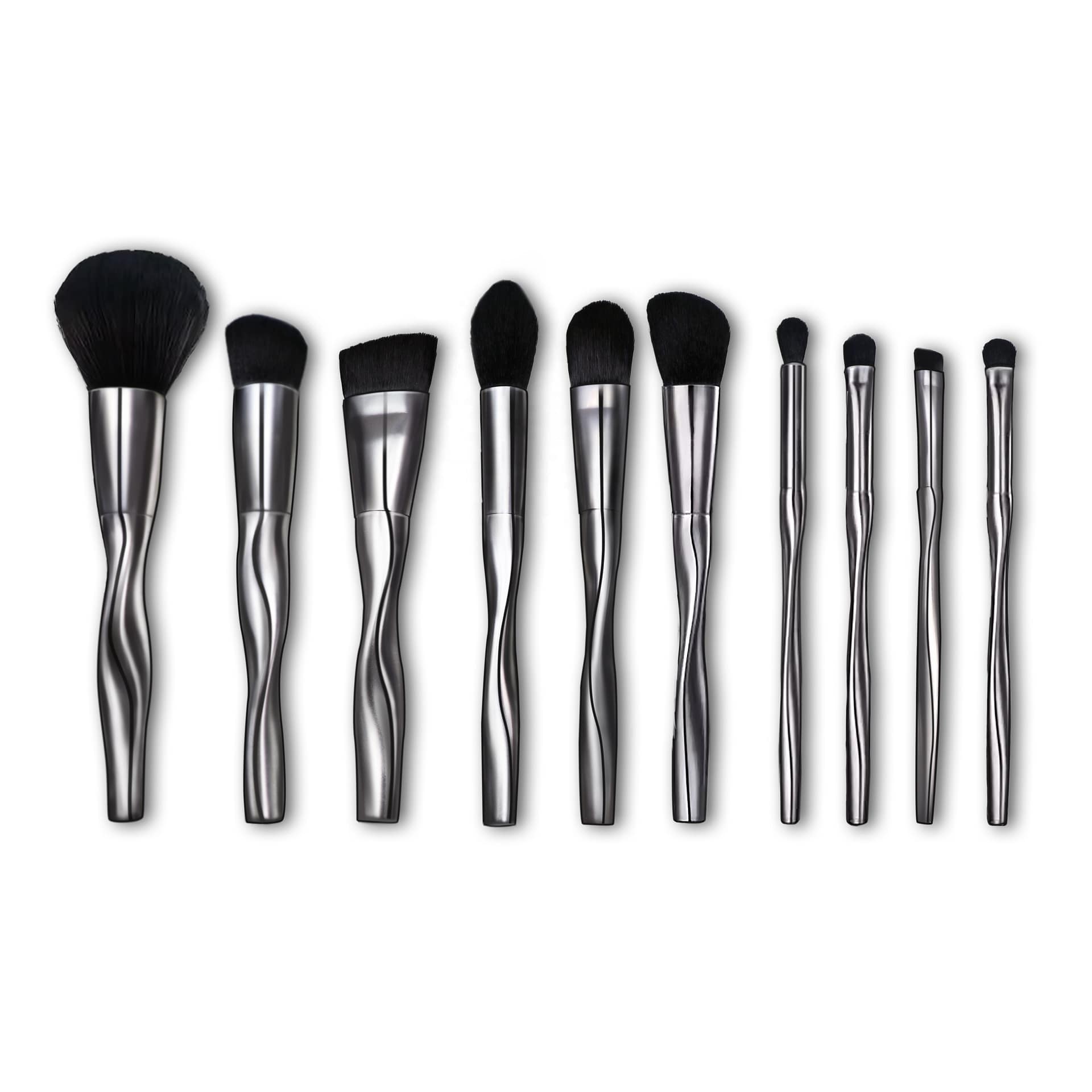 Nuoyou High Quality 10 Piece Professional Makeup Brush Set Full Face Kit Angular Blush Synthetic Hair for Foundation and Eyes - Image 6