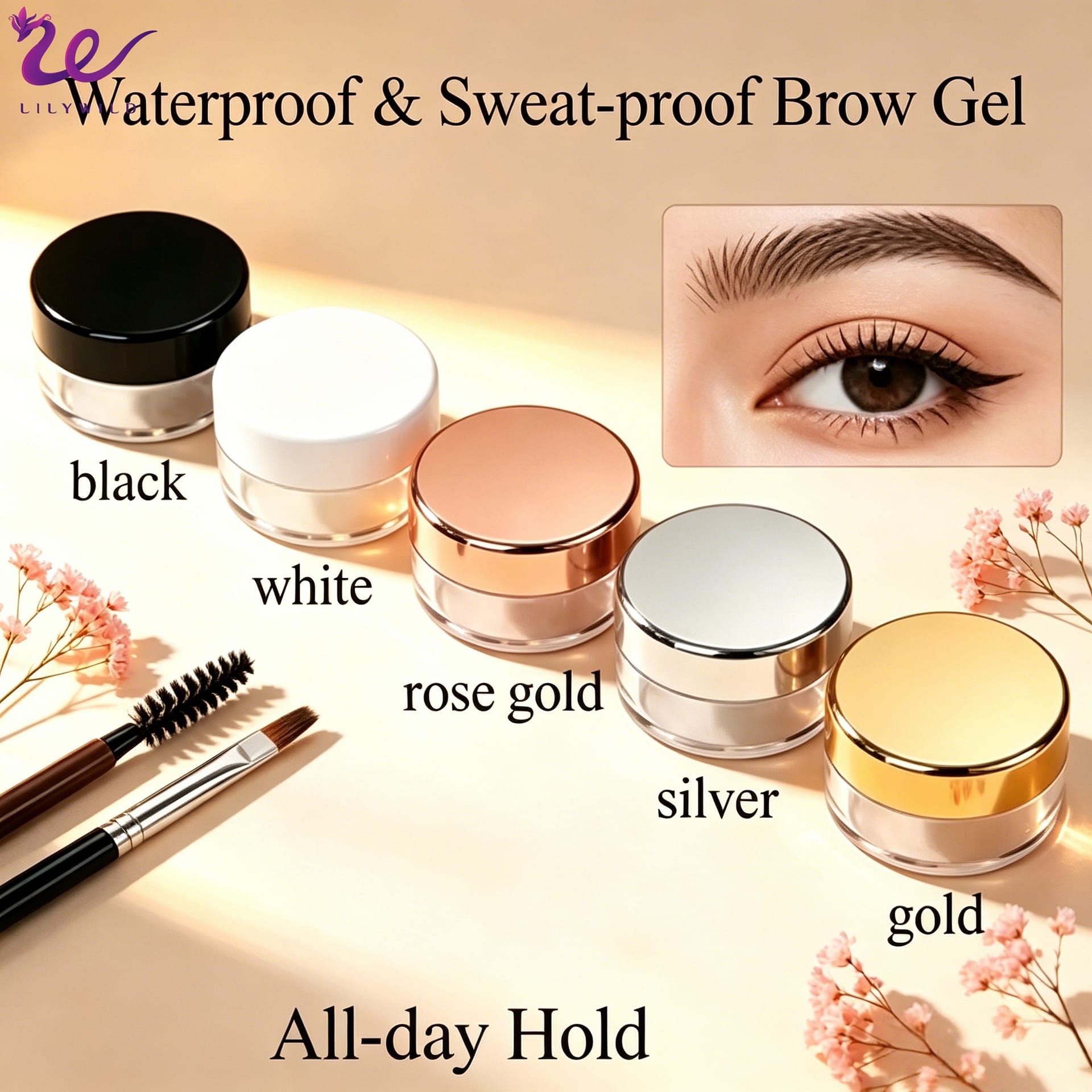 LILYWILD Custom Herbal Waterproof Brow for Freeze Gel Soap Clear Styling Wax Strong Eyebrow Setting Gel - Image 2