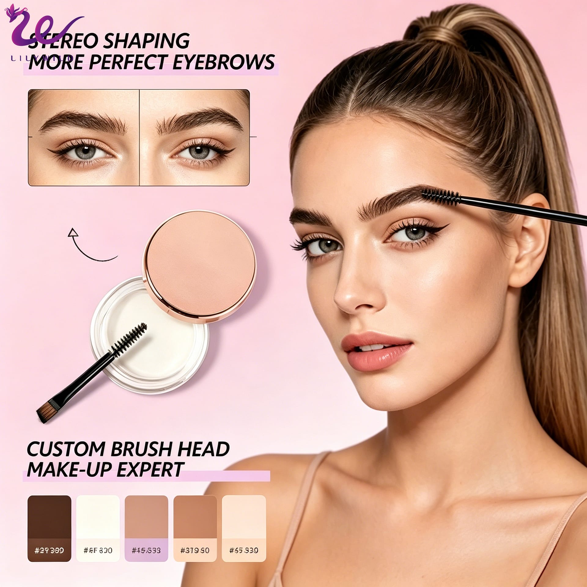 LILYWILD Custom Herbal Waterproof Brow for Freeze Gel Soap Clear Styling Wax Strong Eyebrow Setting Gel - Image 3