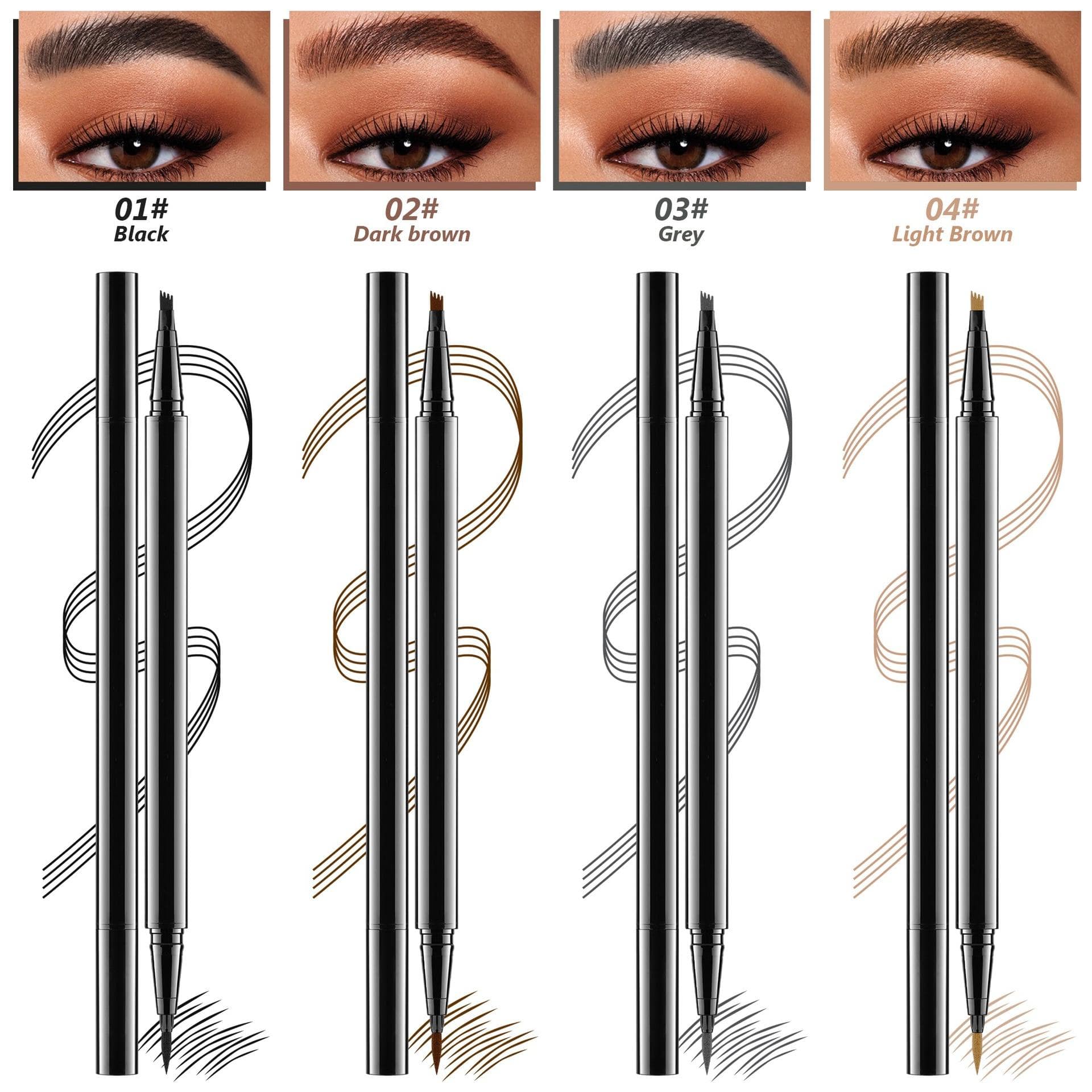 2 in 1 Liquid Eye Brow Pen Organic Makeup Waterproof Natural Private Label Fine Eyebrow Pen and Eye Liner - Image 5