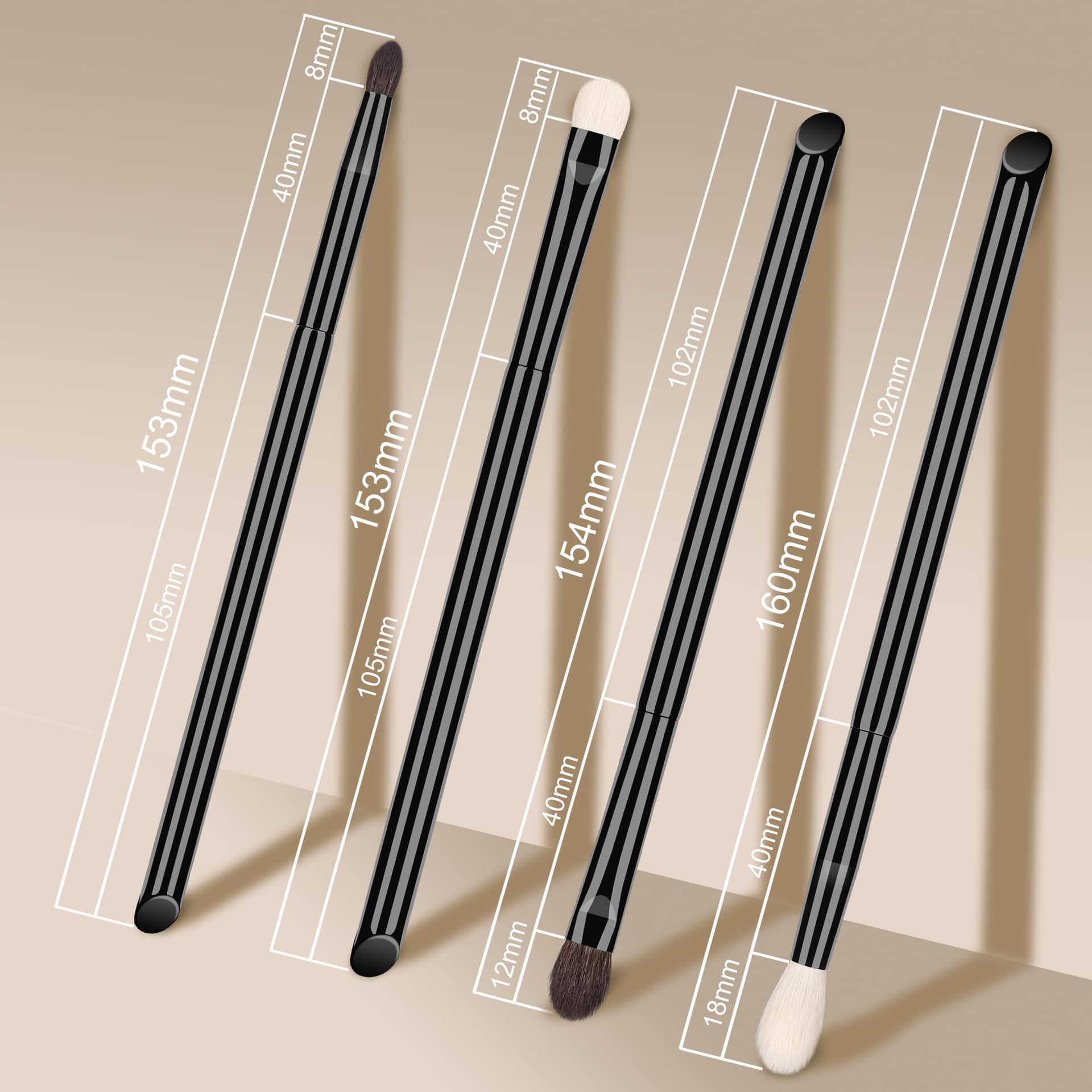Privatel Label Black Wooden Fluffy Eye Shadow Detail Precision Makeup Brushes Small Perfect Dense Blending Brush Eyeshadow - Image 3