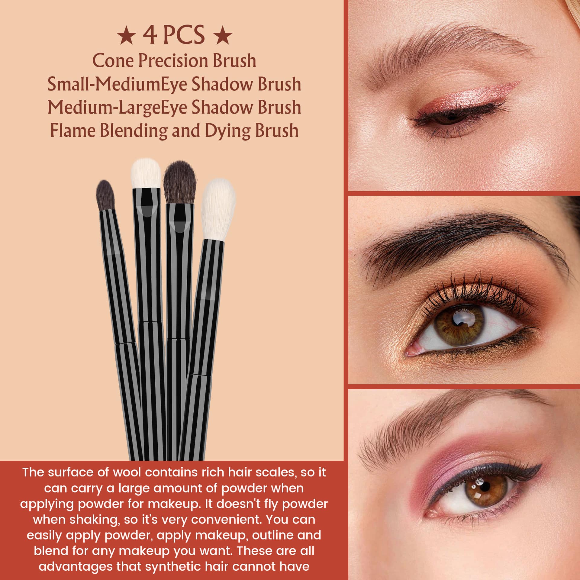Privatel Label Black Wooden Fluffy Eye Shadow Detail Precision Makeup Brushes Small Perfect Dense Blending Brush Eyeshadow