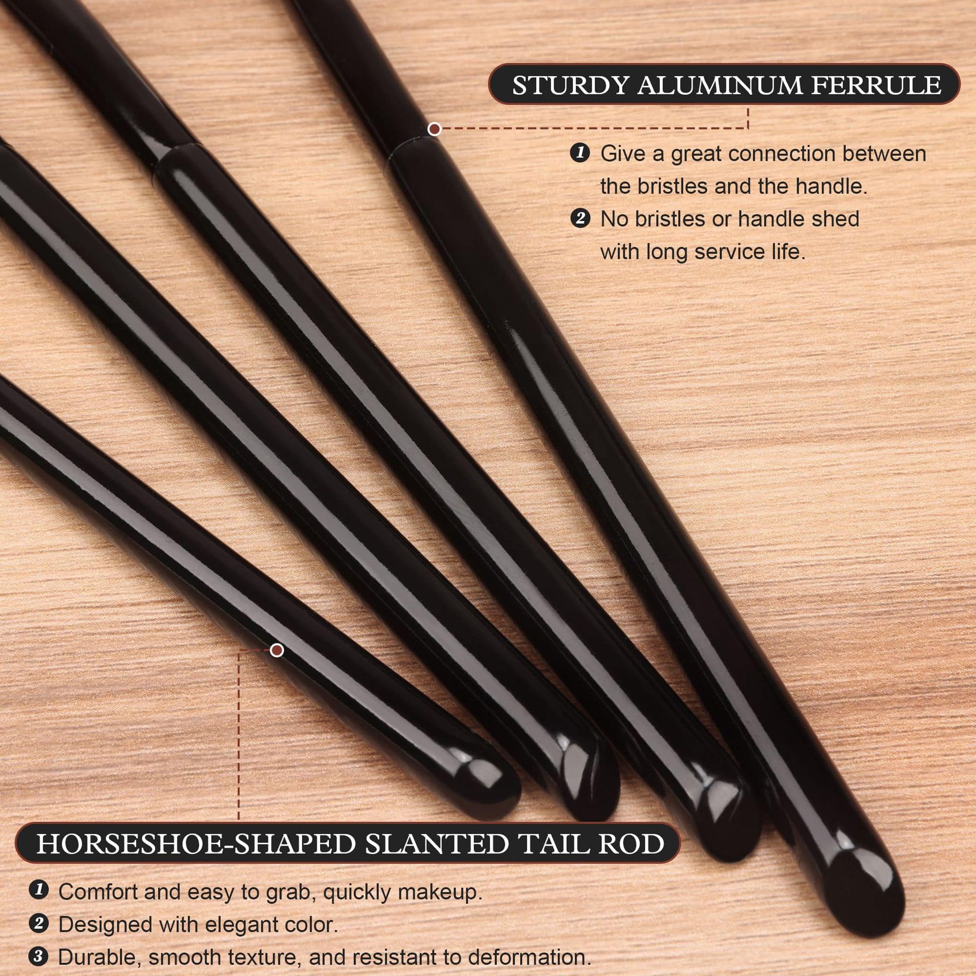 Privatel Label Black Wooden Fluffy Eye Shadow Detail Precision Makeup Brushes Small Perfect Dense Blending Brush Eyeshadow - Image 5