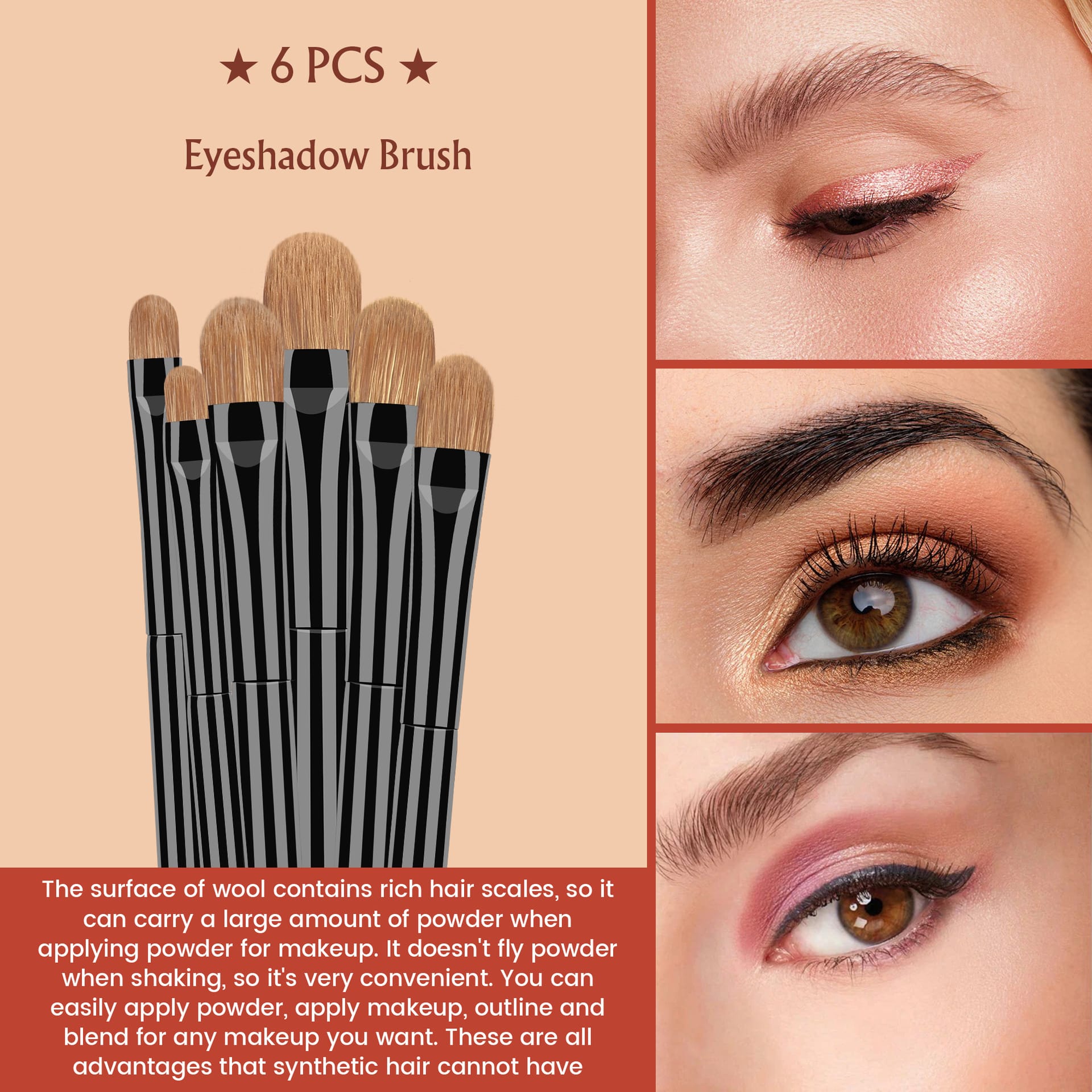 Black Eye Liner Natural Hair Makeup Blending Brushes Custom Small ultra Fine Thin Eyeshadow Brush Wood Handle OEM Brand Private