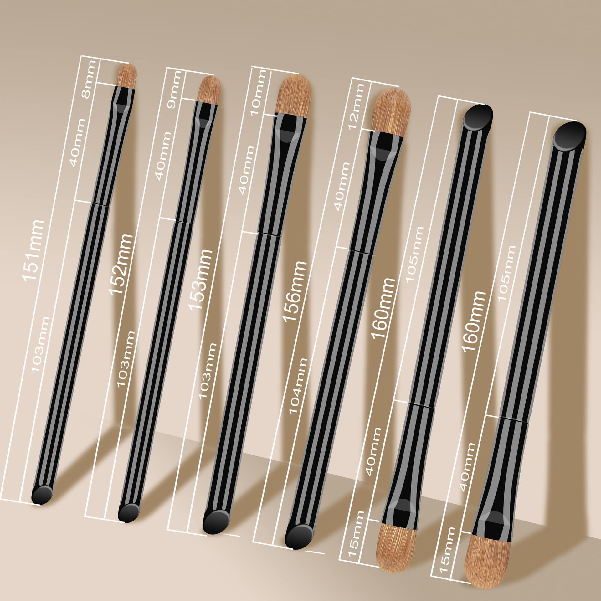 Black Eye Liner Natural Hair Makeup Blending Brushes Custom Small ultra Fine Thin Eyeshadow Brush Wood Handle OEM Brand Private - Image 5