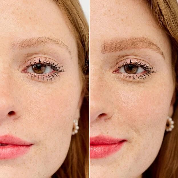 2026 brow makeup trends featuring natural fluffy brows, eyebrow pens, gels, and modern beauty brand product styling.