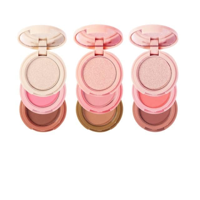 High Pigment 3 in 1 Pressed Powder Vegan Glitter Eyeshadow Mini Easy to Carry Shimmer 3 Pan Eyeshadow Palette - Image 3