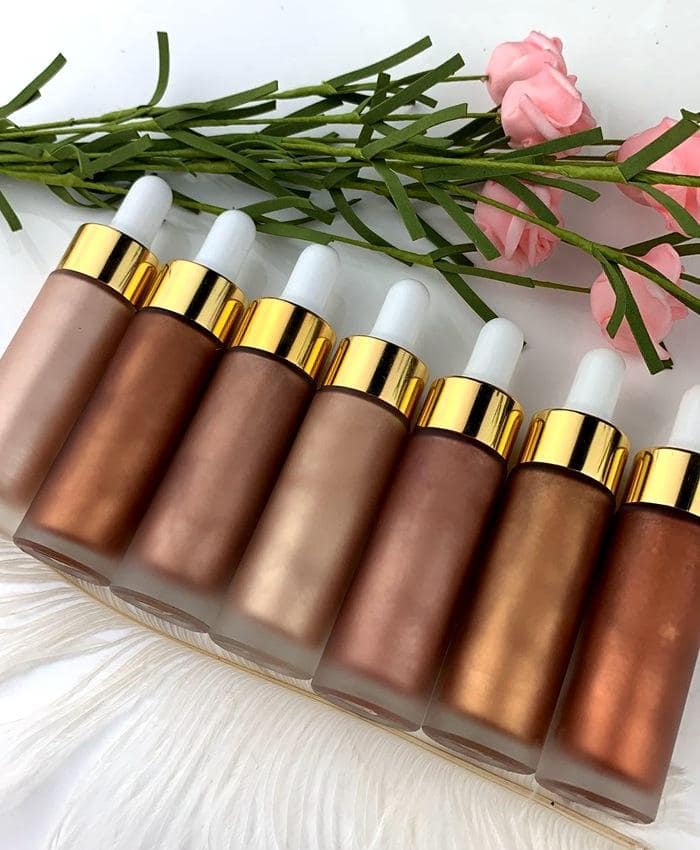 Luminous Body Glow Lotion Oil Shimmer Glitter Liquid Body Face Highlighter Private Label Body Shimmer Oil