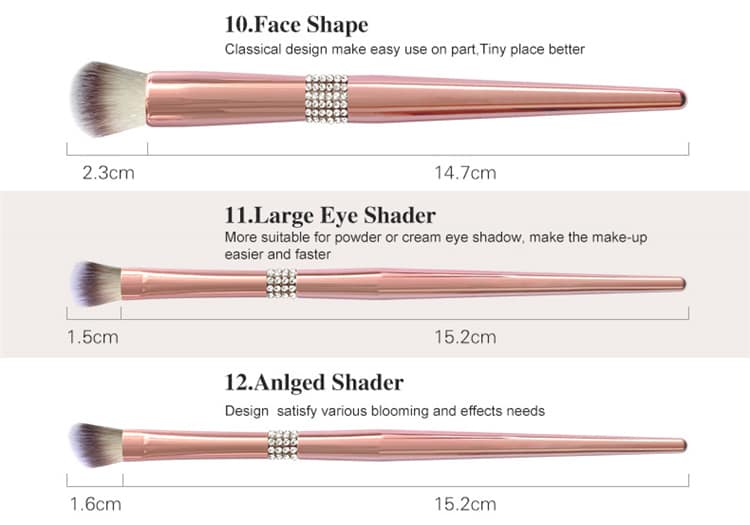Private Label Custom Vegan Makeup Brush Set Luxury Professional Make up Brushes Rose Gold - Image 5