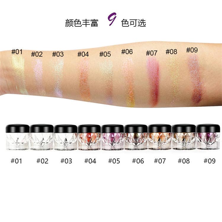 Custom Eyeshadow Palette with Holographic Chameleon Luminous Powder Dark Skin Tone Friendly Chemical Ingredient Makeup - Image 4