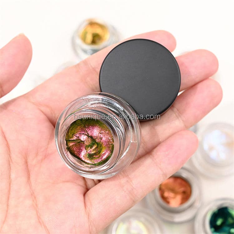 Private Label Chromic Rainbow Chameleon Creme Chrome Waterproof Eye Shadow Metallic Oem Creamy Holographic Pigment Eye Shadows