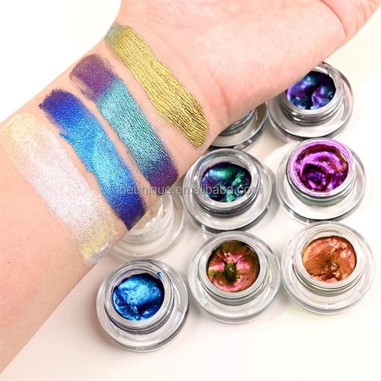 Private Label Chromic Rainbow Chameleon Creme Chrome Waterproof Eye Shadow Metallic Oem Creamy Holographic Pigment Eye Shadows - Image 3