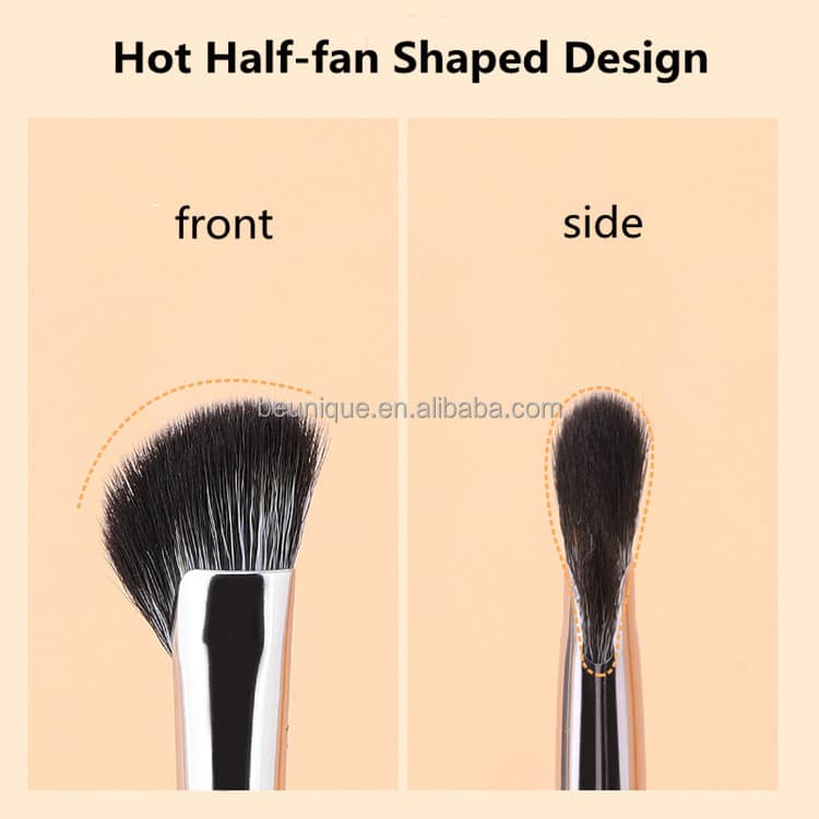 Custom Luxury Wholesale Travel Multifunction Single Small Fan Highlighter Brush Eyebrow Perfect Makeup Nose Contouring Brushes - Image 2