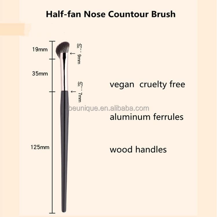 Custom Luxury Wholesale Travel Multifunction Single Small Fan Highlighter Brush Eyebrow Perfect Makeup Nose Contouring Brushes - Image 6