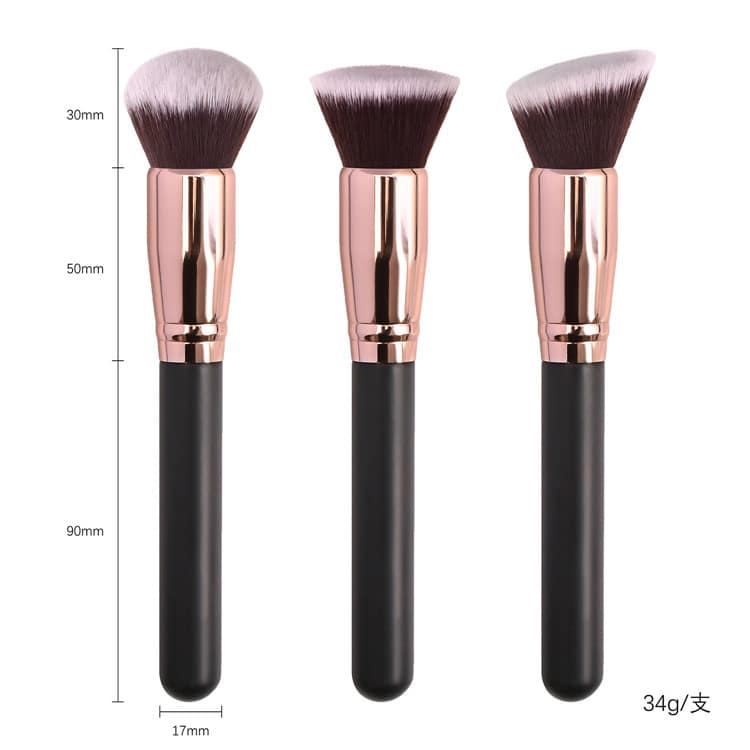 Private Label Big Round Powder Foundation Makeup Brush Blending Flat Foundation Buffer Brush Custom Logo - Image 8
