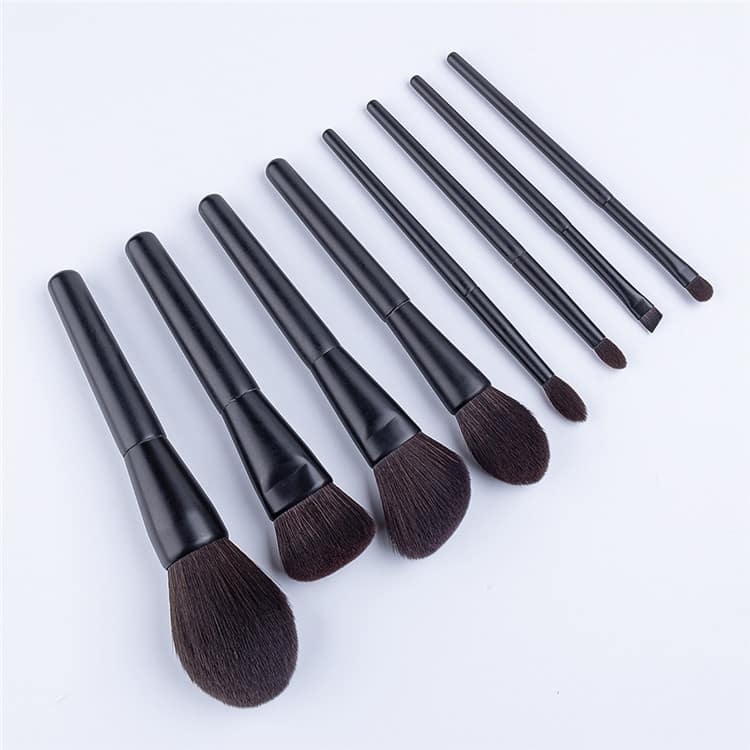 8 Pcs OEM Cosmetic Make up Brushes Private Label Wholesale Customized Matte Black Makeup Brushes - Image 2