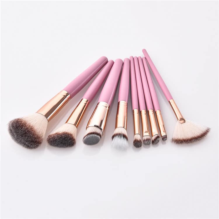 9pcs Pink and Gold Makeup Brush Sets Hot Makeup Brushes Pink Private Label Custom Packaging - Image 6