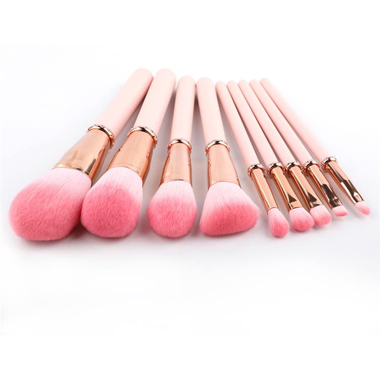 Lilywild Own Logo 9pc Pink Glitter Pink Diamond Makeup Brushes Soft Synthetic Makeup Brushes Makeup Cosmetics Brushes - Image 3
