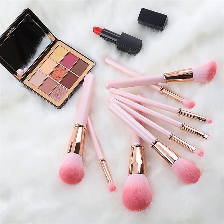 Lilywild Own Logo 9pc Pink Glitter Pink Diamond Makeup Brushes Soft Synthetic Makeup Brushes Makeup Cosmetics Brushes - Image 7