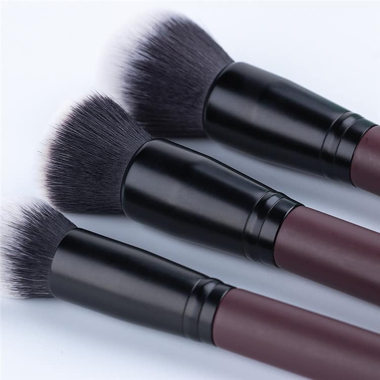 Wholesale Makeup Brush Private Label 11pcs Face Eye Soft Dense Synthetic Hair Wood Handle Makeup Brushes Set - Image 5