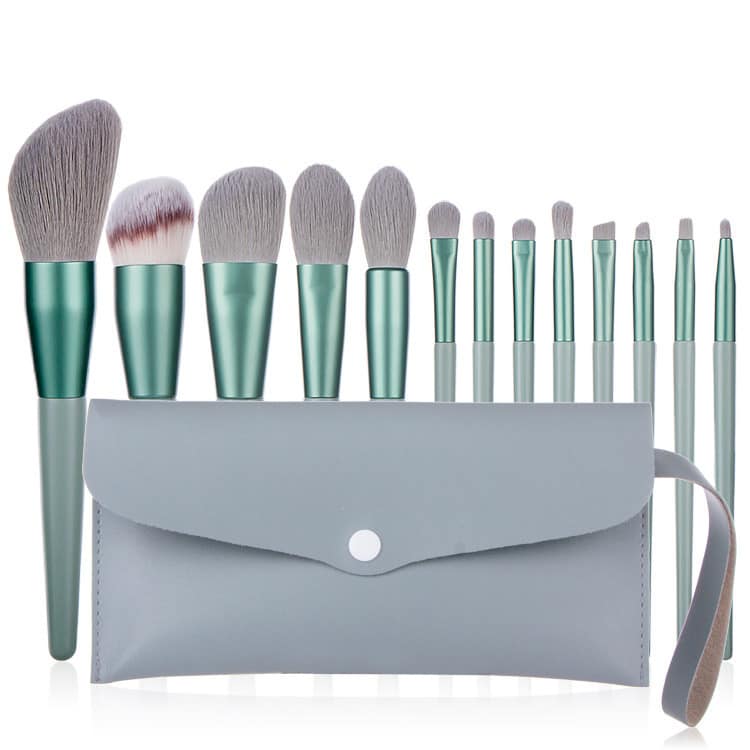 13pcs Point Handle Face Contour Synthetic Makeup Brush Sets Custom Logo Makeup Brush Set With Pouch - Image 5
