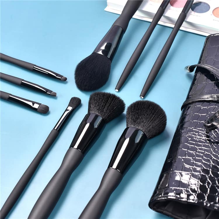 Best Selling 14pcs OEM Black Makeup Brush Set Black Diamond With PU Bag or Gift Box Cylinder Package - Image 5