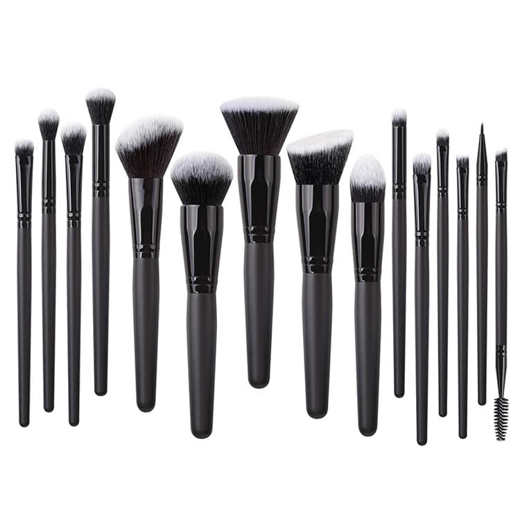 15pcs Pcs Private Label Face Synthetic Black Brush Makeup Set Professional - Image 2