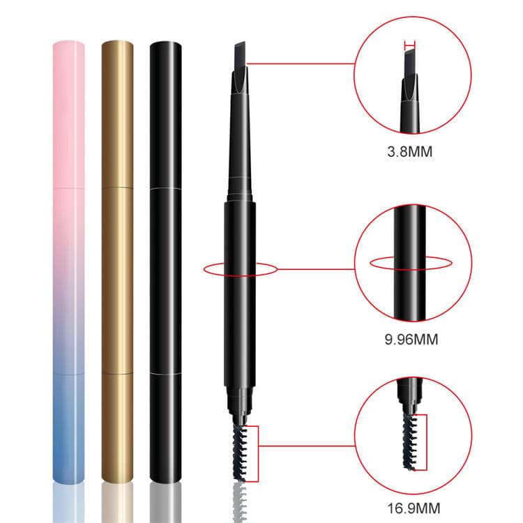 Double Sided Triangle Eye Brow Pencil With Brush OEM Wholesale Eyebrow Pencil Private Label Custom Logo Eye Brow Pencil - Image 5