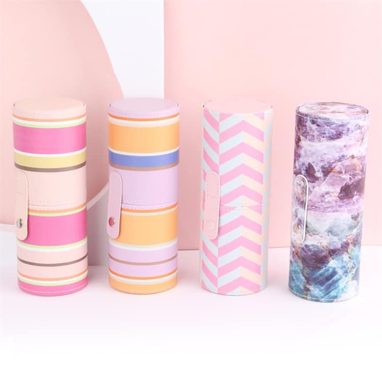Custom Multi Color Makeup Brush Travel Holder Cute Cylinder Case Stand up Dustproof Cute Makeup Brush Holder Lid - Image 4