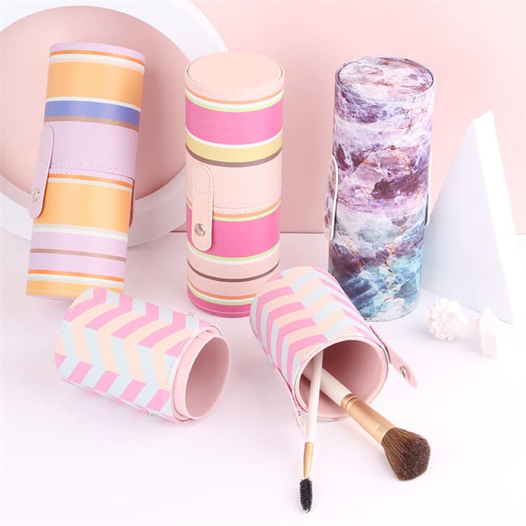Custom Multi Color Makeup Brush Travel Holder Cute Cylinder Case Stand up Dustproof Cute Makeup Brush Holder Lid - Image 6