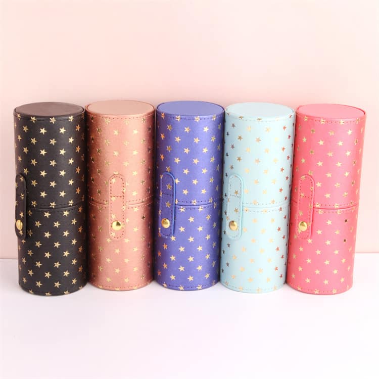 Custom Multi Color Makeup Brush Travel Holder Cute Cylinder Case Stand up Dustproof Cute Makeup Brush Holder Lid - Image 7