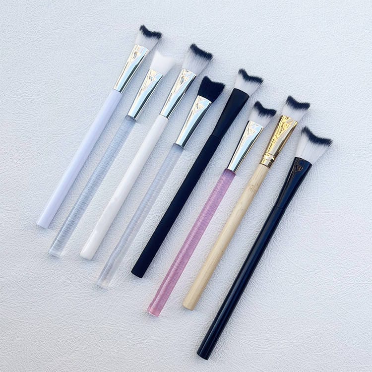 Professional Flat U-Shape Eyelash Cleaning Brush Double Ended Design Super Soft Synthetic Hair Reusable Handheld Deep Lash Line