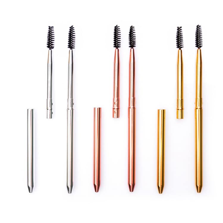 Custom Rose Gold Eyebrow Lash Eyelash Spoolies Brush Large With Cover