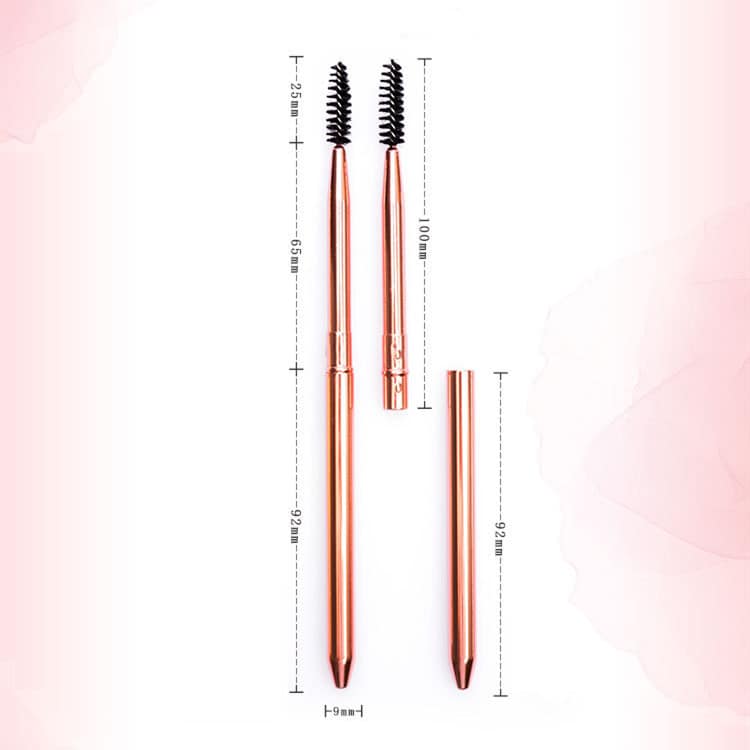 Custom Rose Gold Eyebrow Lash Eyelash Spoolies Brush Large With Cover - Image 3