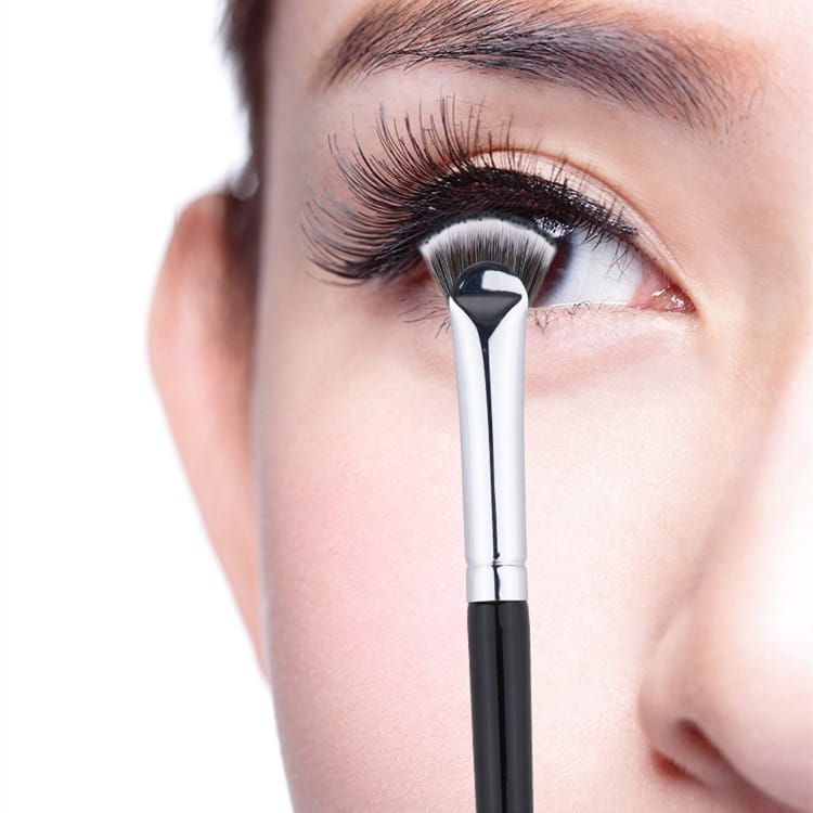 Single Custom Logo Professional Make up Cosmetic Makeup Black Short Small Lash Mini Mascara Fluffy Fan Brush for Mascara - Image 2