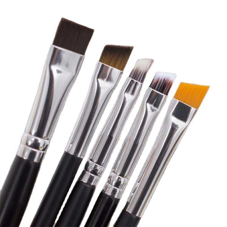 Private Label Dual Slanted Definer Eyebrow Edge Spoolie Gel Brush Dual End Custom Logo Angled Flat Eyebrow Tint Brush Set